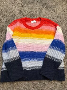 Old Navy Petite Multicolor Striped Crewneck Sweater
